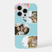 Teal Cute Modern 3 Photo Layout Custom
