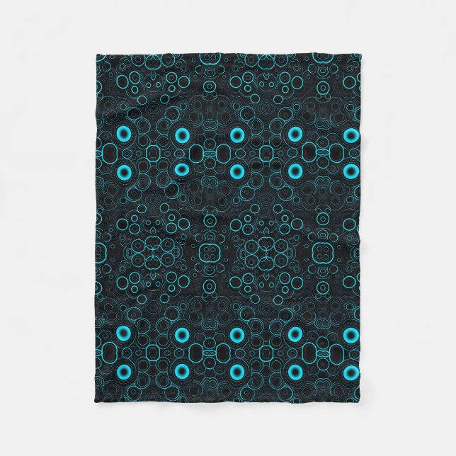 Teal Cyber Circles Blanket (Front)