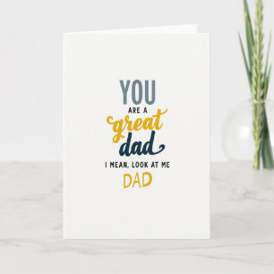 Teal Dad Script Typography Card