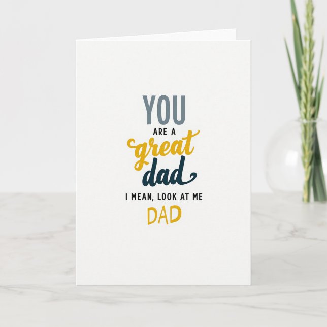 Teal Dad Script Typography Card (Front)