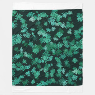 Teal Daisies Fleece Blanket