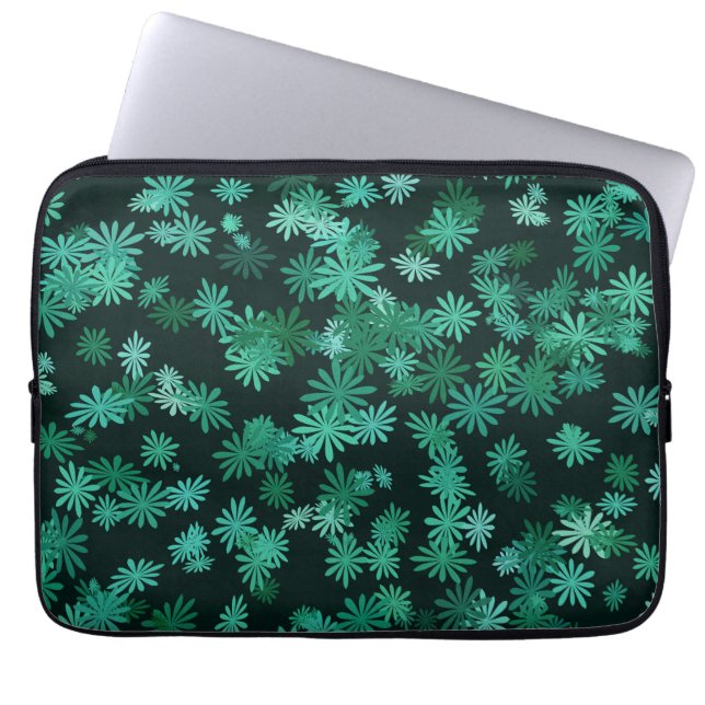 Teal Daisies Laptop Sleeve (Front)
