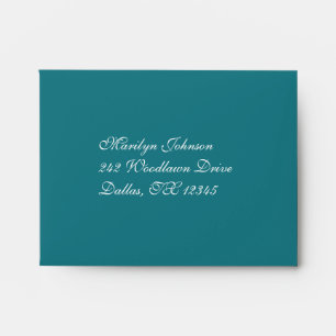 Teal Damask A2 Envelope for Reply Card