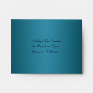 Teal Damask A2 Envelope for Reply Card