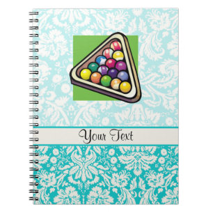 Teal Damask Billiards Notebook