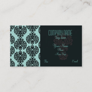 Teal Damask Business card