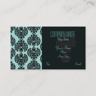 Teal Damask Business card