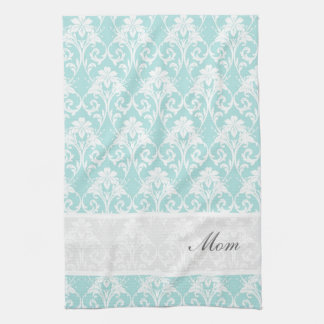 Teal Damask Custom Tea Towel Kitchen