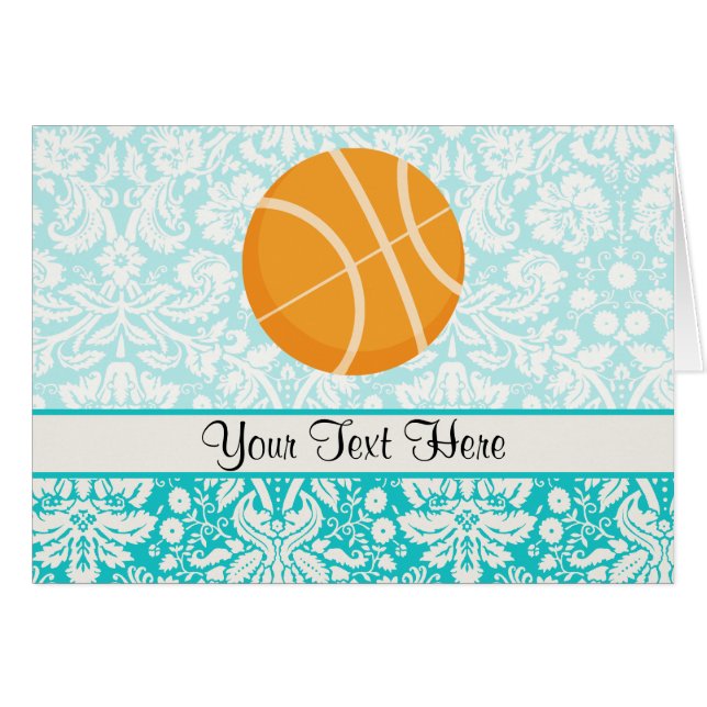 Teal Damask Patten Basketball (Front Horizontal)