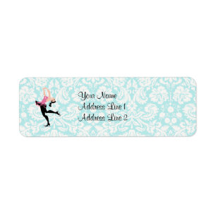 Teal Damask Pattern Ice Skating