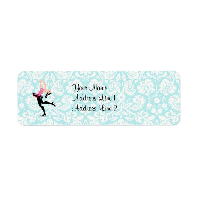 Teal Damask Pattern Ice Skating (Front)
