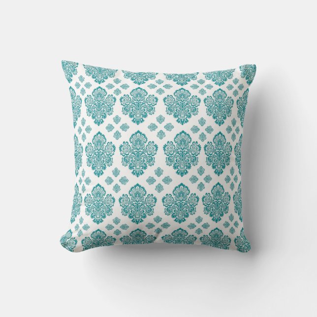 Teal Damask Pillows (Front)