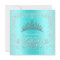 Teal Damask Quinceanera Diamond Tiara Invite