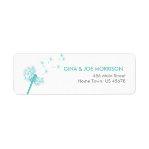 Teal Dandelion Address Return