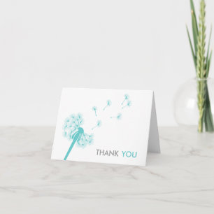 Teal Dandelion Thank You Cards