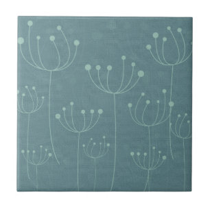 Teal Dandelions Tile