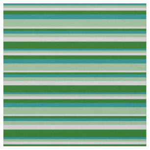 Teal, Dark Sea Green, Light Grey, and Dark Green Fabric