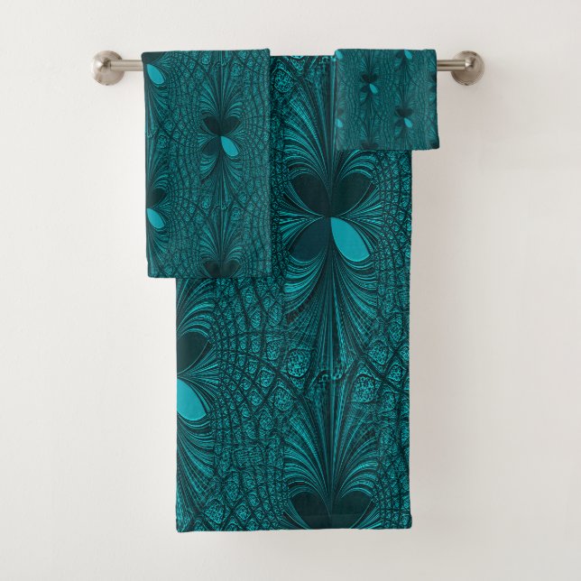 Teal Decorative Bath Towel Set (Insitu)