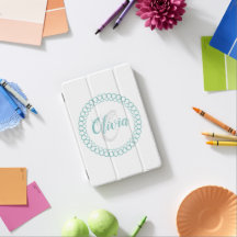 Teal Decorative Circle Monogram