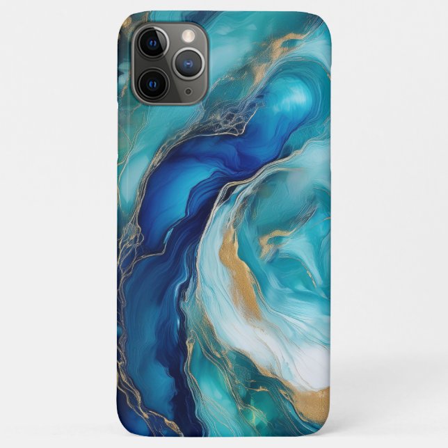 Teal Depths: Abstract Ocean in Blue and Green Case-Mate iPhone Case (Back)