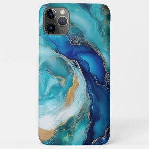 Teal Depths: Abstract Ocean in Blue and Green iPhone 11 Pro Max Case