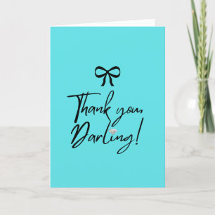 Teal & Diamond Thank You Card