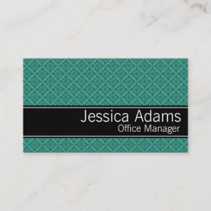 Teal Diamonds Pattern Modern Professional Business Card