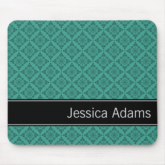 Teal Diamonds Pattern Modern Professional Mouse Mat (Front)