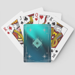Teal & Diamonds Playing Cards
