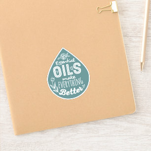 Teal Die Cut Essential Oil Drop