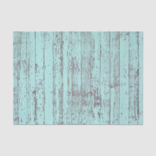Teal Distressed Rustic Wood Tissue Paper