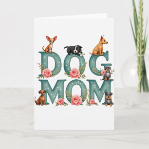Teal Dog Mum Floral Day Card