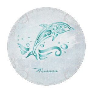Teal Dolphin Personalised Cutting Board