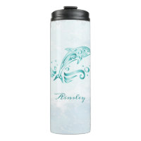 Teal Dolphin Personalised Thermal Tumbler