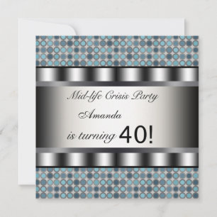 Teal Dots 40th Birthday Party Invitations
