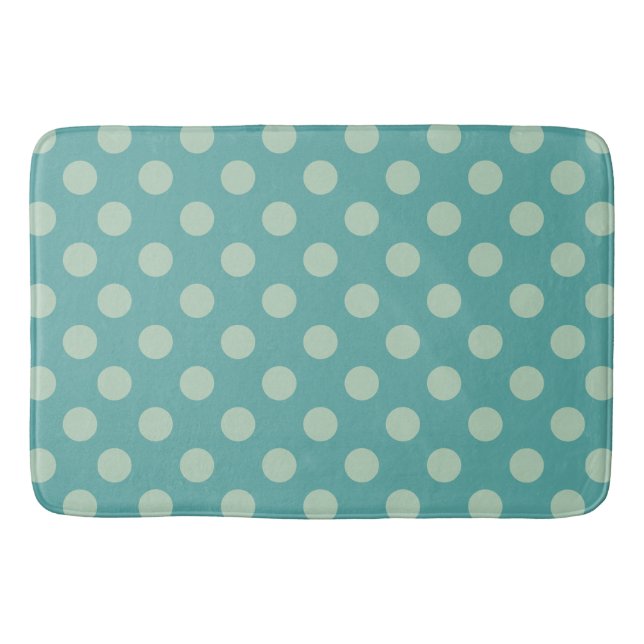 Teal Dots Pattern Bath Mat (Front)