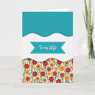 Teal Dots Wife Mothers Day Card