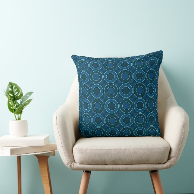 Teal Doughnut Check Cushion (Chair)
