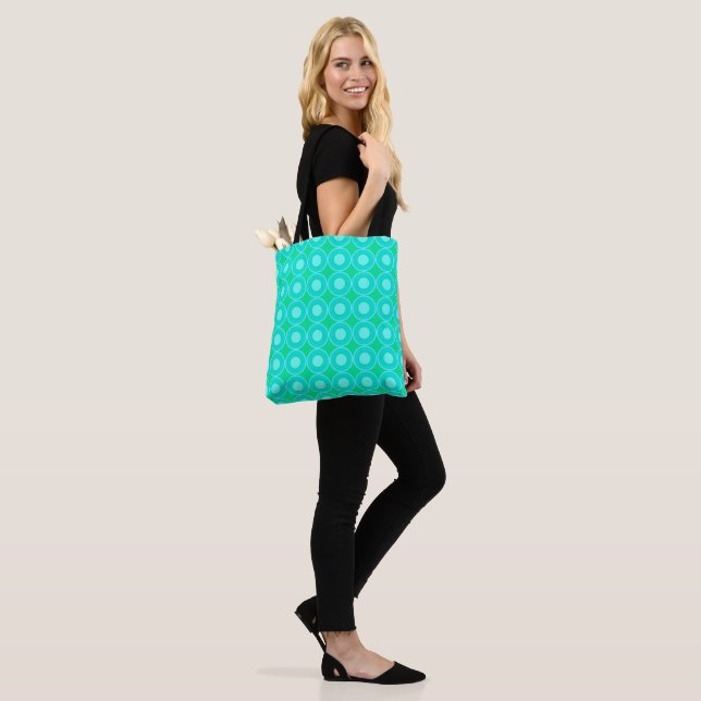 Teal Doughnuts With Filling On Mint Tote Bag (On Model)