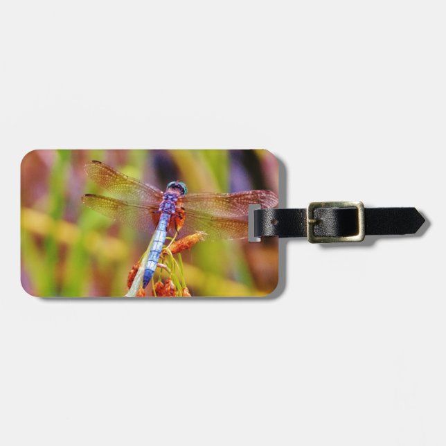 Teal Dragonfly on sedge Luggage Tag (Front Horizontal)