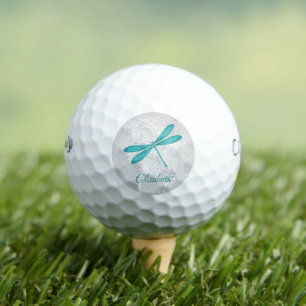Teal Dragonfly Personalised Golf Balls