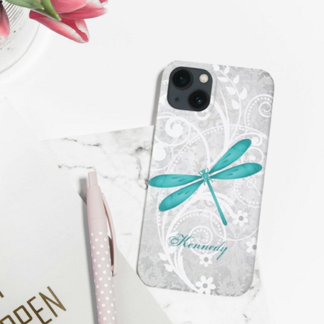 Teal Dragonfly Personalised iPhone X case (Teal Dragonfly Personalized iPhone Case)
