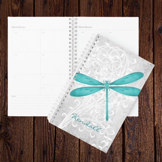 Teal Dragonfly Personalised Planner (Teal Dragonfly Personalized Planner)