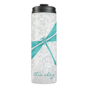 Teal Dragonfly Personalised Thermal Tumbler