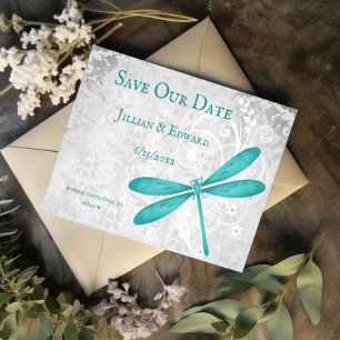 Teal Dragonfly Save The Date Announcement