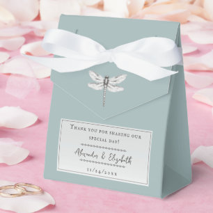 Teal Dragonfly Wedding Favour Box