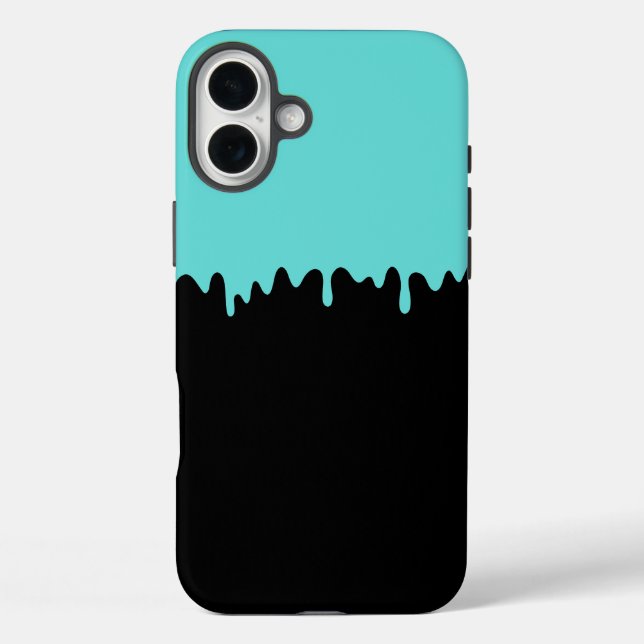 Teal Dripping Slime Case-Mate iPhone Case (Back)