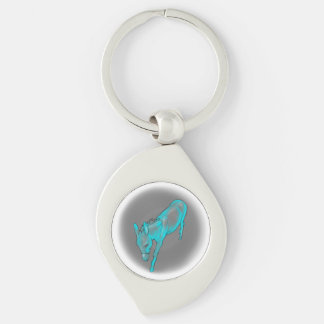 Teal Drop In Donkey Key Ring