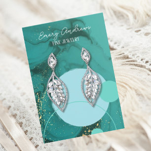 Teal Earring Holder Designer Jewellery Display Business Card