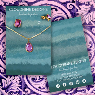 Teal Earring Necklace Jewellery Display Card Icons